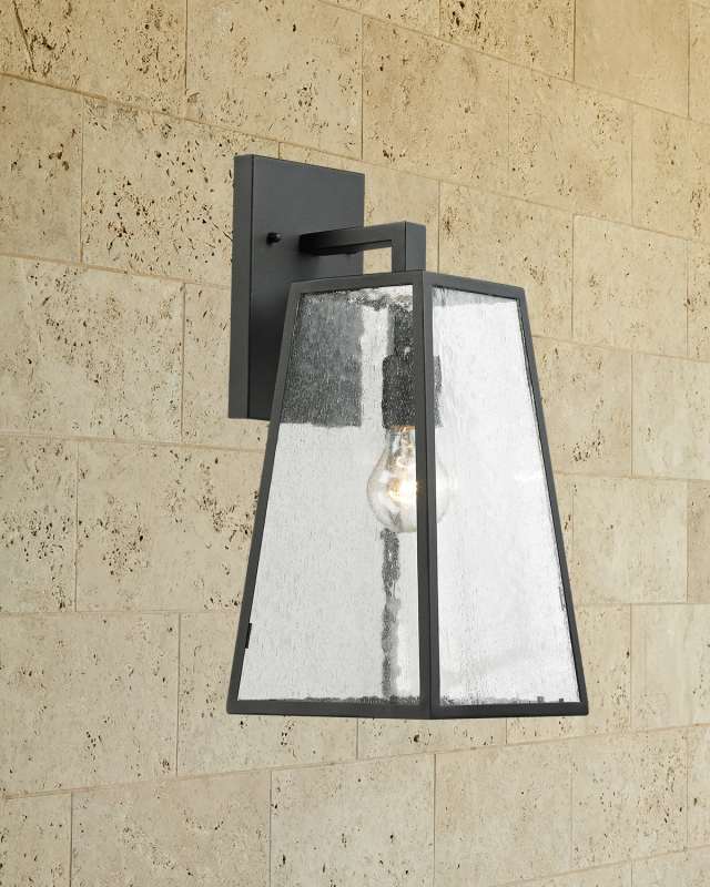 Meditterano Collection 1-Light Outdoor Sconce in Textured Matte Black